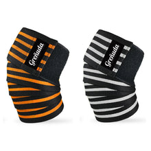 Load image into Gallery viewer, Knee Wraps, Orange Stripes
