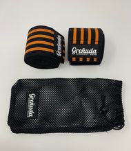 Load image into Gallery viewer, Knee Wraps, Orange Stripes
